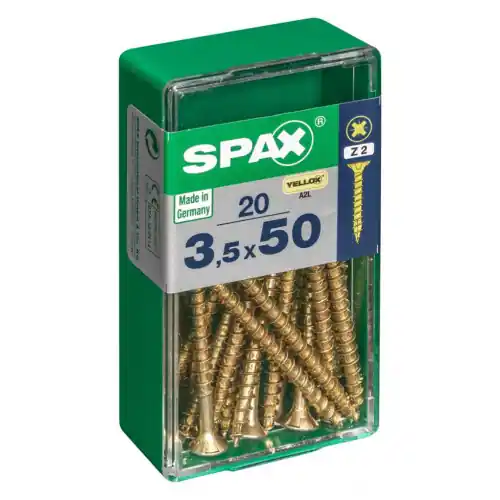 Lot de 20 vis acier tête fraisée pozidriv SPAX, Diam.3.5 mm x L.50 mm – SPAX Achetez Aujourd&rsquo;hui