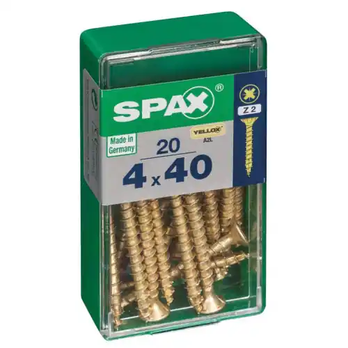 Lot de 20 vis acier tête fraisée pozidriv SPAX, Diam.4 mm x L.40 mm – SPAX Achat Immédiat