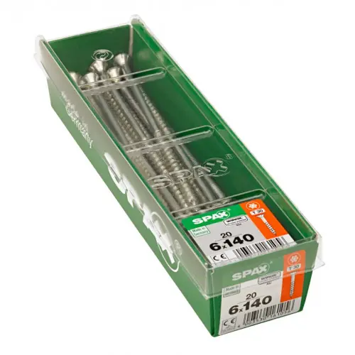 Offre Spéciale Lot de 20 vis acier tête fraisée torx SPAX, Diam.6 mm x L.140 mm – SPAX