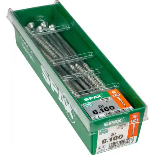 Affaire À Saisir Lot de 20 vis acier tête fraisée torx SPAX, Diam.6 mm x L.160 mm – SPAX