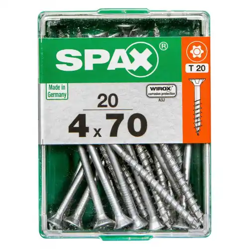 Prix Réduit Lot De 20 Vis Acier Tête Plate Spax, Diam.4 Mm X L.70 Mm – SPAX