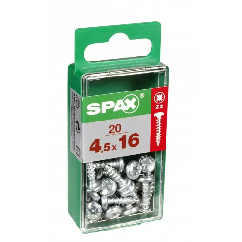 Lot de 20 vis acier tête ronde torx SPAX, Diam.4.5 mm x L.16 mm - SPAX Bon Plan