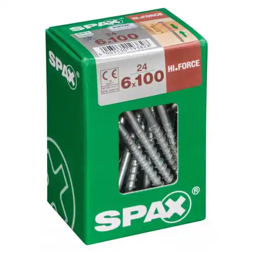Lot de 24 vis acier tête fraisée bombée torx SPAX, Diam.6 mm x L.100 mm – SPAX Meilleur Choix