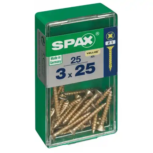 Lot de 25 vis acier tête fraisée pozidriv SPAX, Diam.3 mm x L.25 mm – SPAX Jusqu&rsquo;à Épuisement Des Stocks