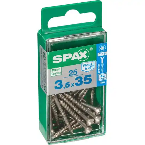 Vente Directe Lot De 25 Vis Inox Tête Fraisée Torx Spax, Diam.3.5 Mm X L.35 Mm – SPAX