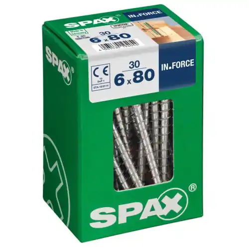 Lot de 30 vis acier tête cylindrique SPAX, Diam.6 mm x L.80 mm - SPAX Offre Exclusive