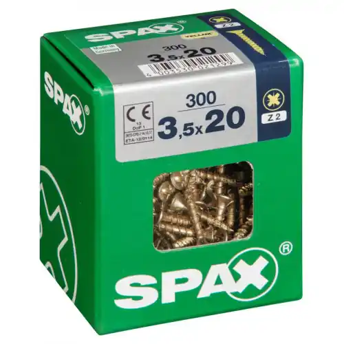 Prix Réduit Lot de 300 vis acier tête fraisée pozidriv SPAX, Diam.3.5 mm x L.20 mm – SPAX