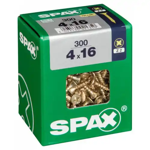 Lot de 300 vis acier tête fraisée pozidriv SPAX, Diam.4 mm x L.16 mm – SPAX Super Prix