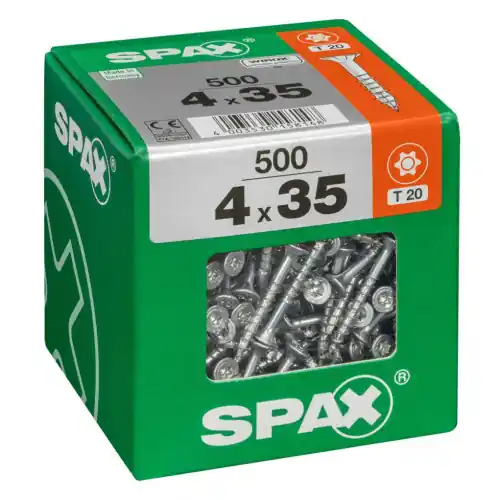 Prix Réduit Lot de 500 vis acier tête fraisée torx SPAX, Diam.4 mm x L.35 mm – SPAX