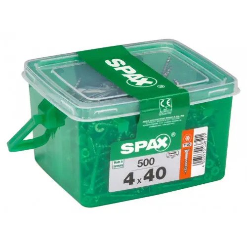 Lot de 500 vis acier tête fraisée torx SPAX, Diam.4 mm x L.40 mm – SPAX Prix Promo