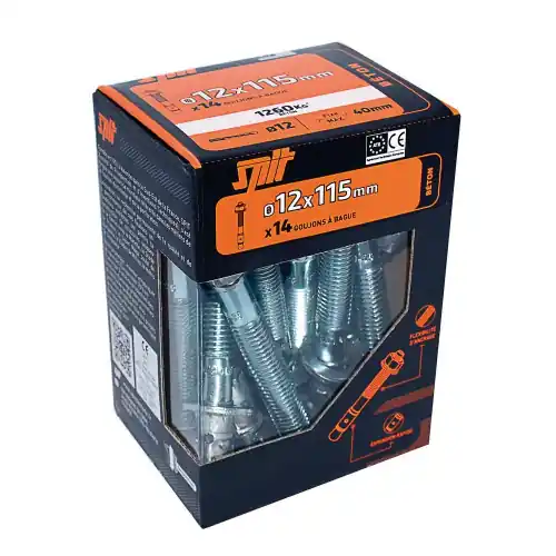 Lot de 14 Cheville murale avec vis fix3 SPIT, 12 x L.115 mm – SPIT Commande En Gros