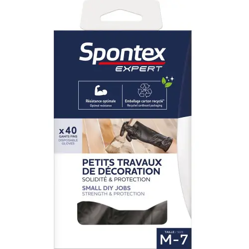 Lot 40 gants petits travaux M taille7 SPONTEX expert – SPONTEX EXPERT Prix Réduit