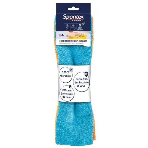 Dernière Chance Lot de 4 chiffons polyester SPONTEX EXPERT Multiusage – SPONTEX EXPERT