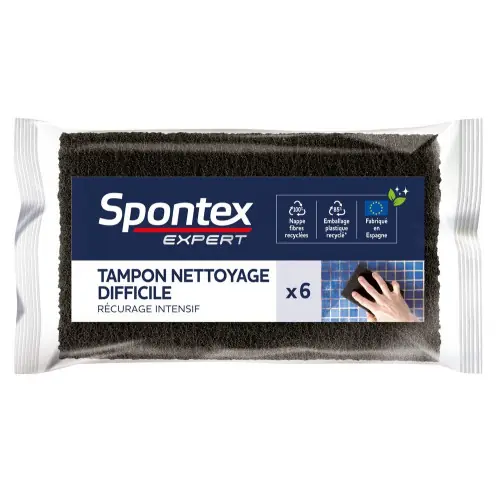 Lot de 6 tampons à récurer nettoyage difficile SPONTEX EXPERT - SPONTEX EXPERT Promotion Saisonnière