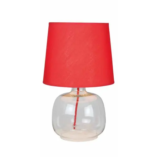 Haute Qualité Lampe à poser Rouge/Transparent Mandy, 1xE14 Max 40W , IP20, 230V AC, Classe II - Spot-Light