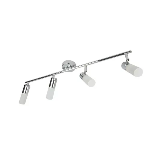 Usine Directe Plafonnier Chrome/Blanc Dora, Led Inclue 4x 4W, IP20, 230V AC, Classe I – Spot-Light