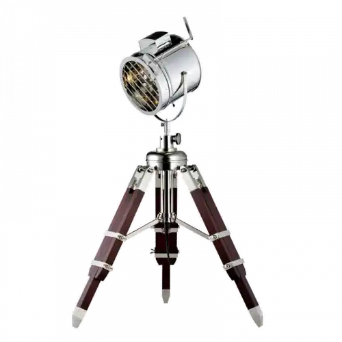 Nouveauté Projecteur cinéma à poser, Bois & Aluminium, 1x E27-Max.60W, IP20, 230V, Classe II - Spot-Light