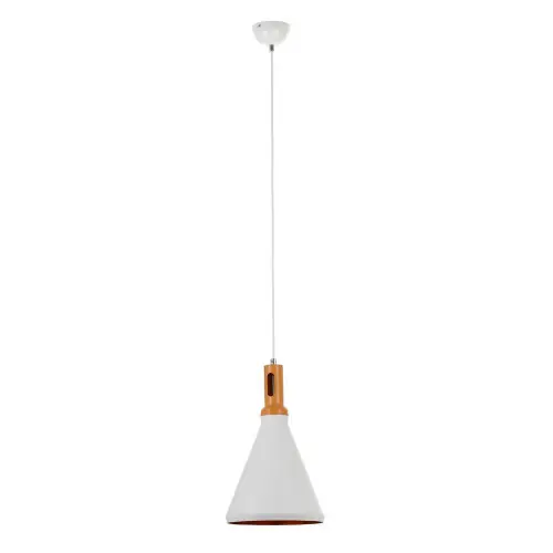 Suspension Blanc/Marron clair Selene conique, 1xE27 Max 60W , IP20, 230V AC, Classe I – Spot-Light Acheter En Ligne