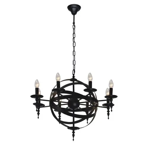 Suspension Noir Cage,8xE14 Max 60W , IP20, 230V AC, Classe I – Spot-Light Affaire À Saisir