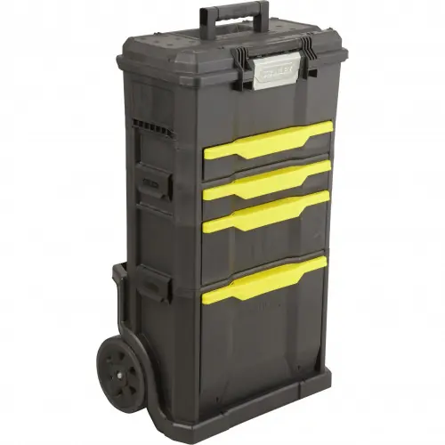 Retour Gratuit Servante de chantier + boîte à outils STANLEY plastique, 4 tiroirs 50 cm - STANLEY