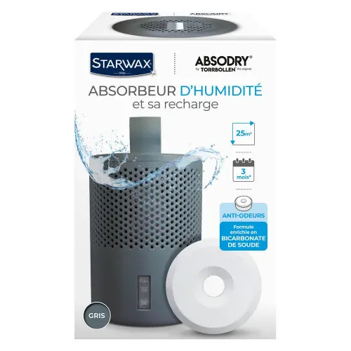 Absorbeur d‘humidité STARWAX Gris avec 1 tablette 500g, 25 m² – Starwax Prix Choc