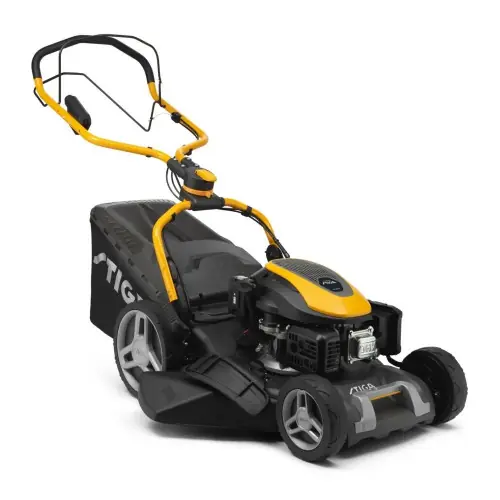 Tondeuse à gazon thermique 139 cm³ - Combi 748SE - largeur coupe 46 cm - indicateur bac plein 60L - noire - Stiga Meilleur Prix