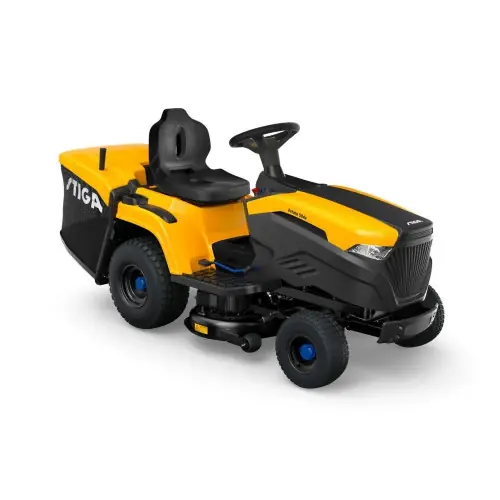 Tondeuse autoportée à batterie - Estate 584e - 1 batterie ePower 40Ah jusqu‘à 5 500 m² en 1 charge - connectée - noire et jaune - Stiga Nouvelle Collection