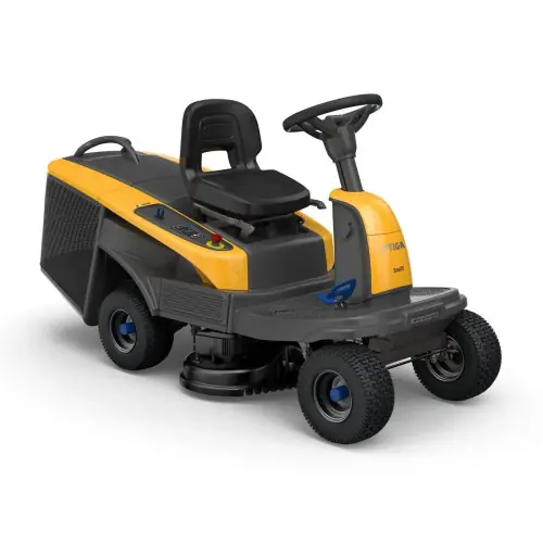Tondeuse autoportée à batterie - Swift 372e - 4 batteries 48V - jusqu‘à 3 000 m² en 1 charge - connectée - noire et jaune - Stiga Prix Réduit