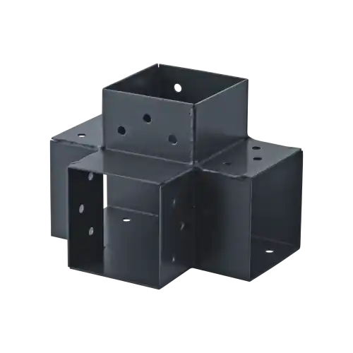 Connecteur 4D angle 90° pour poteau bois, H.9 x P.9 cm - SUKI Vente Directe