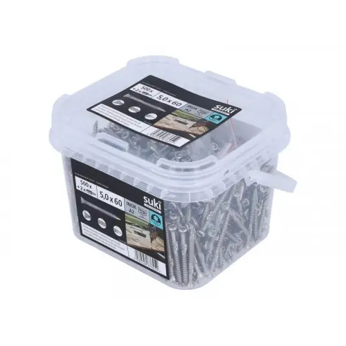 Lot de 500 vis terrasse inox tête fraisée SUKI, Ø5 x L.60 mm - SUKI Prix Cassé