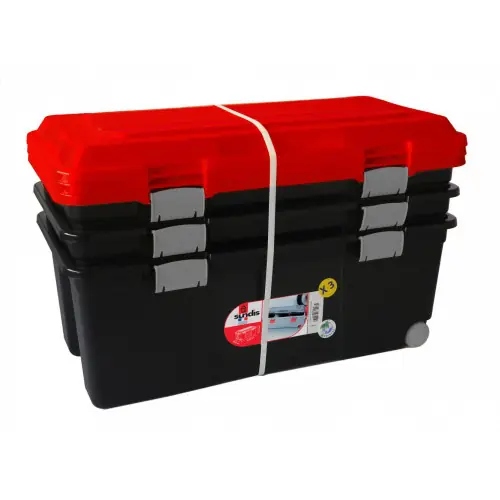 Lot de 3 malles Camper plastique , l.80 x P.40 x H.34 cm – SUNDIS Bon Marché