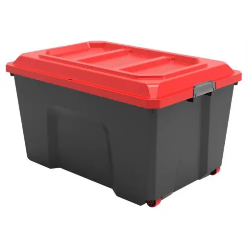 Malle à roulettes Locker noir et rouge 135L, L.78,6 x l.58.5 x h.45 cm – SUNDIS Bon Plan