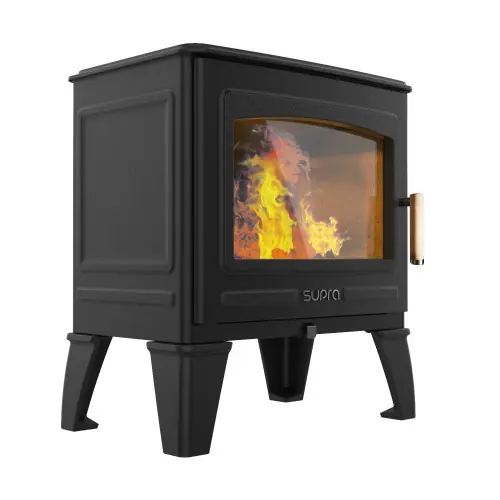 Poêle à bois - GEORGES - 6,7 kW fonte noir - bûches 49 cm - sortie Ø150 mm - Supra Livraison Express