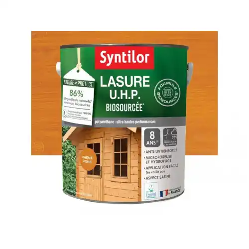 Lasure SYNTILOR U.H.P. biosourcee nature protect 8 ans chêne fonce satiné 5 L - SYNTILOR Prix Réduit