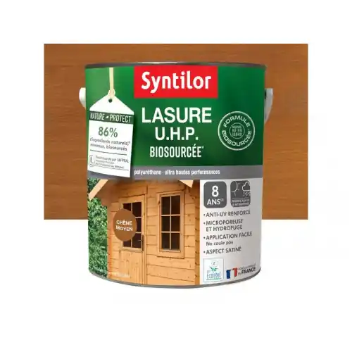 Lasure SYNTILOR U.H.P. biosourcee nature protect 8 ans chêne fonce satiné 5 L - SYNTILOR Prix Réduit