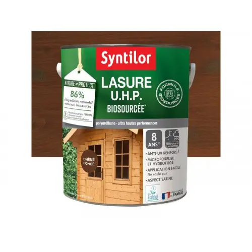 Lasure SYNTILOR U.H.P. biosourcee nature protect 8 ans chêne fonce satiné 5 L - SYNTILOR Super Prix
