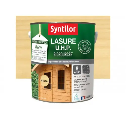 Prix Choc Lasure SYNTILOR U.H.P. biosourcee nature protect 8 ans incolore satiné 5 L - SYNTILOR