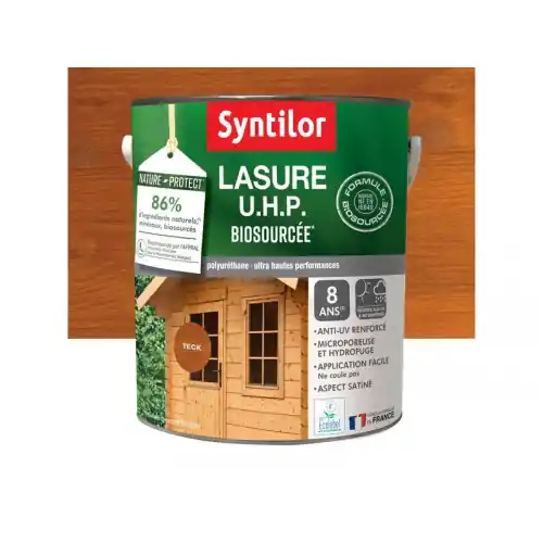 Quantité Limitée Lasure SYNTILOR U.H.P. biosourcee nature protect 8 ans teck satiné 5 L – SYNTILOR