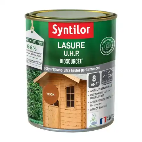Nouvel Arrivage Lasure Uhp biosourcée nature protect 8 ans teck satiné 1 l – SYNTILOR