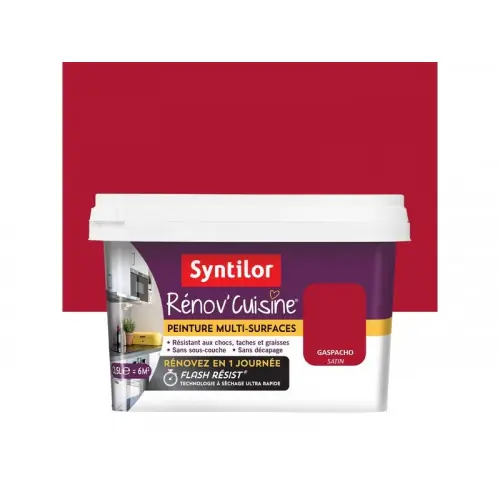 Peinture cuisine Rénov‘cuisine gaspacho satiné 0.5 l - SYNTILOR Offre Exclusive