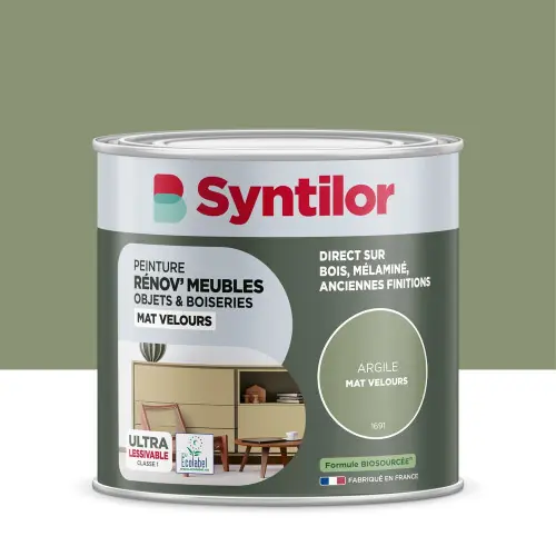 Peinture de rénovation meuble et objet SYNTILOR argile velours 0,5L - SYNTILOR Petit Prix