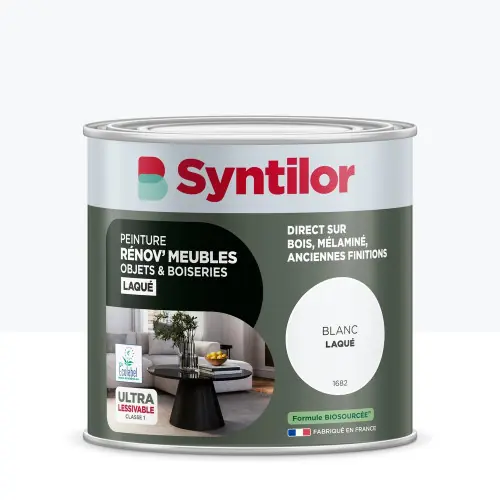 Certifié Peinture de rénovation meuble et objet SYNTILOR blanc laque 0,5L – SYNTILOR
