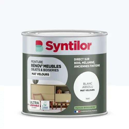Offre Exclusive Peinture de rénovation meuble et objet SYNTILOR blanc velours 0,5L - SYNTILOR