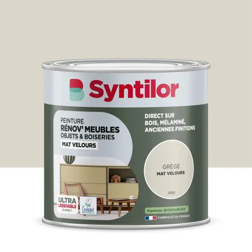 Peinture de rénovation meuble et objet SYNTILOR grege velours 0,5L - SYNTILOR Haute Qualité