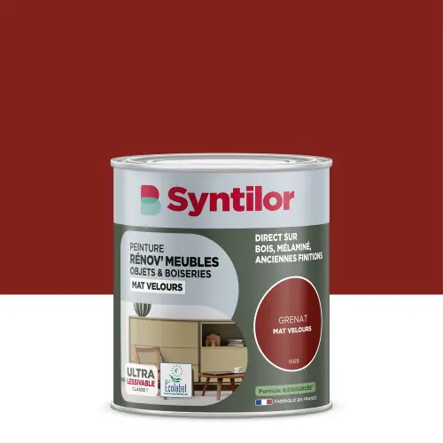 Vente Flash Peinture de rénovation meuble et objet SYNTILOR grenat velours 0,25L – SYNTILOR