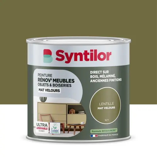 Peinture de rénovation meuble et objet SYNTILOR lentille velours 0,5L - SYNTILOR Solde