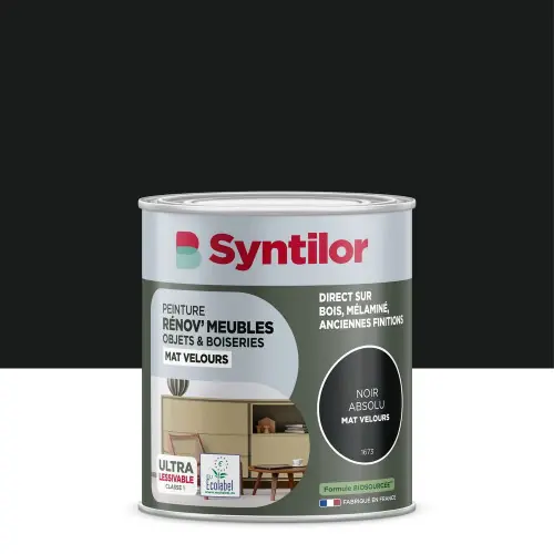 Peinture de rénovation meuble et objet SYNTILOR noir velours 0,25L - SYNTILOR Authentique