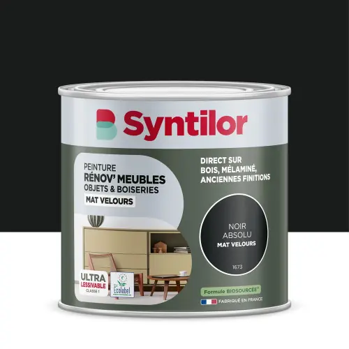 Peinture de rénovation meuble et objet SYNTILOR noir velours 0,5L – SYNTILOR Marque
