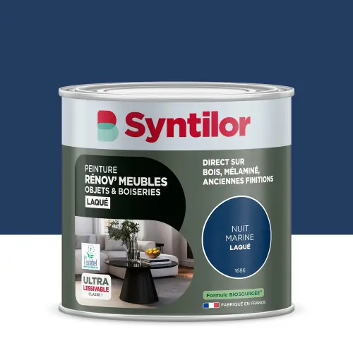 Peinture de rénovation meuble et objet SYNTILOR nuit marine laque 0,5L - SYNTILOR Bon Plan