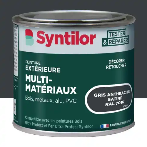 Peinture exterieure bois, alu, pvc . SYNTILOR gris anthracite satine 0.125l - SYNTILOR Must-Have
